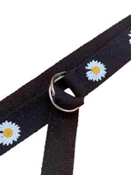 Black & White Daisy Woven Cotton Belt