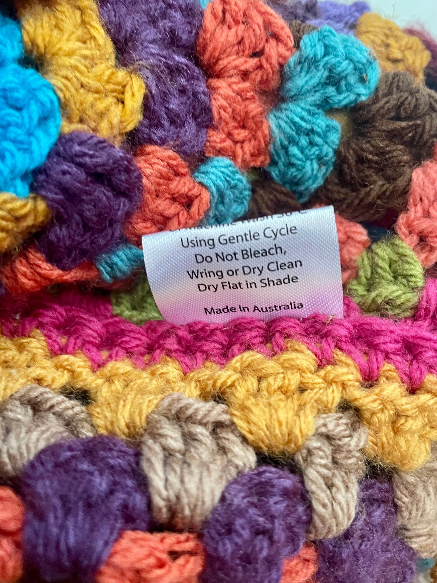 Crochet Rainbow Granny Square Jumper with Cuffs