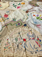 Bulk Lot 13 Vintage Doilies & Table Cloth
