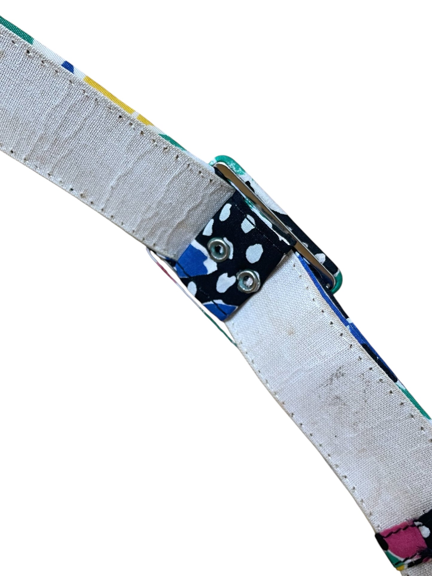 80s Vibrant Abstract Floral Fabric Belt