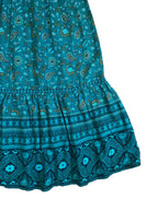 Teal Floral Flowy Maxi Skirt - Sz 8