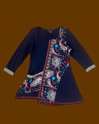 Bold pattern asymmetric mini dress/top