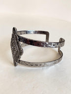Boho Silver Statement Cuff Bracelet - Tribal Western Arm Bangle