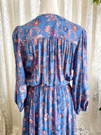 Dreamcatcher Bohemian Style Blue Paisley Print LS Dress – Sz 8
