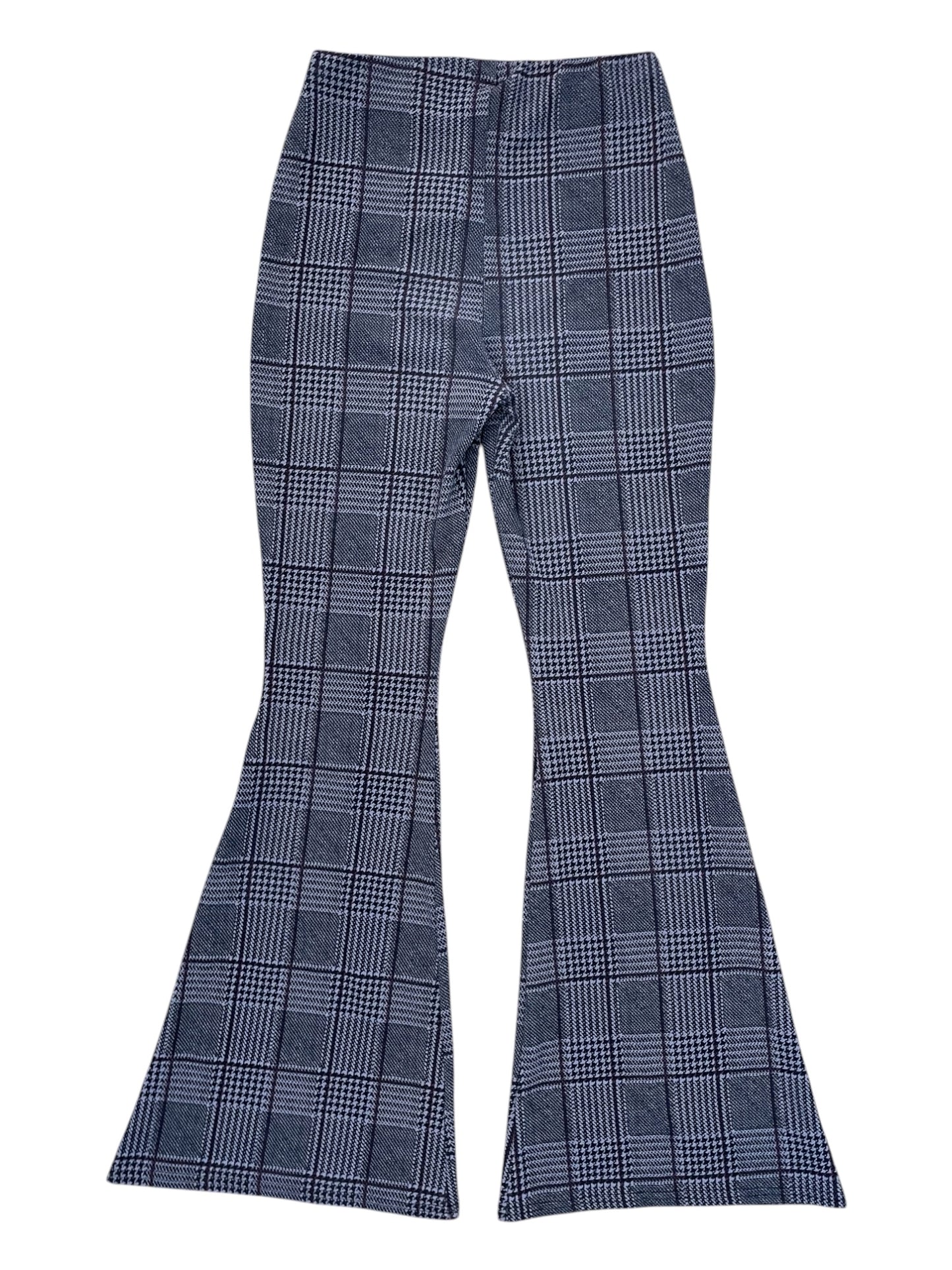 Plaid & Houndstooth Stretch Flare Pants