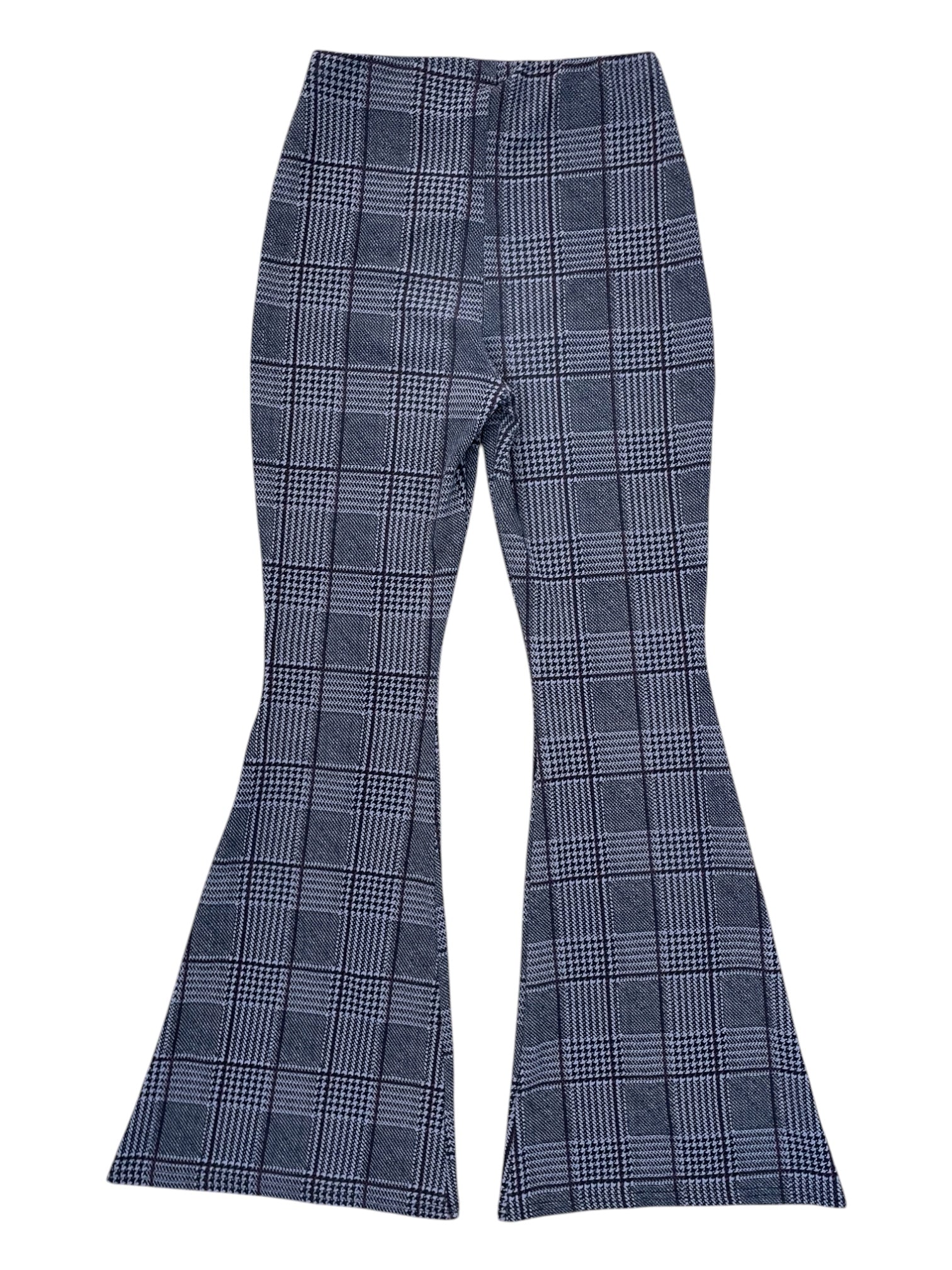 Plaid & Houndstooth Stretch Flare Pants