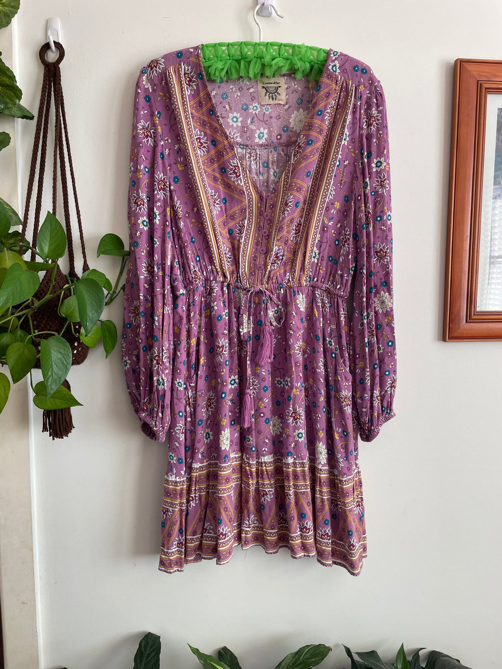 Boho Long Sleeve Mini Dress