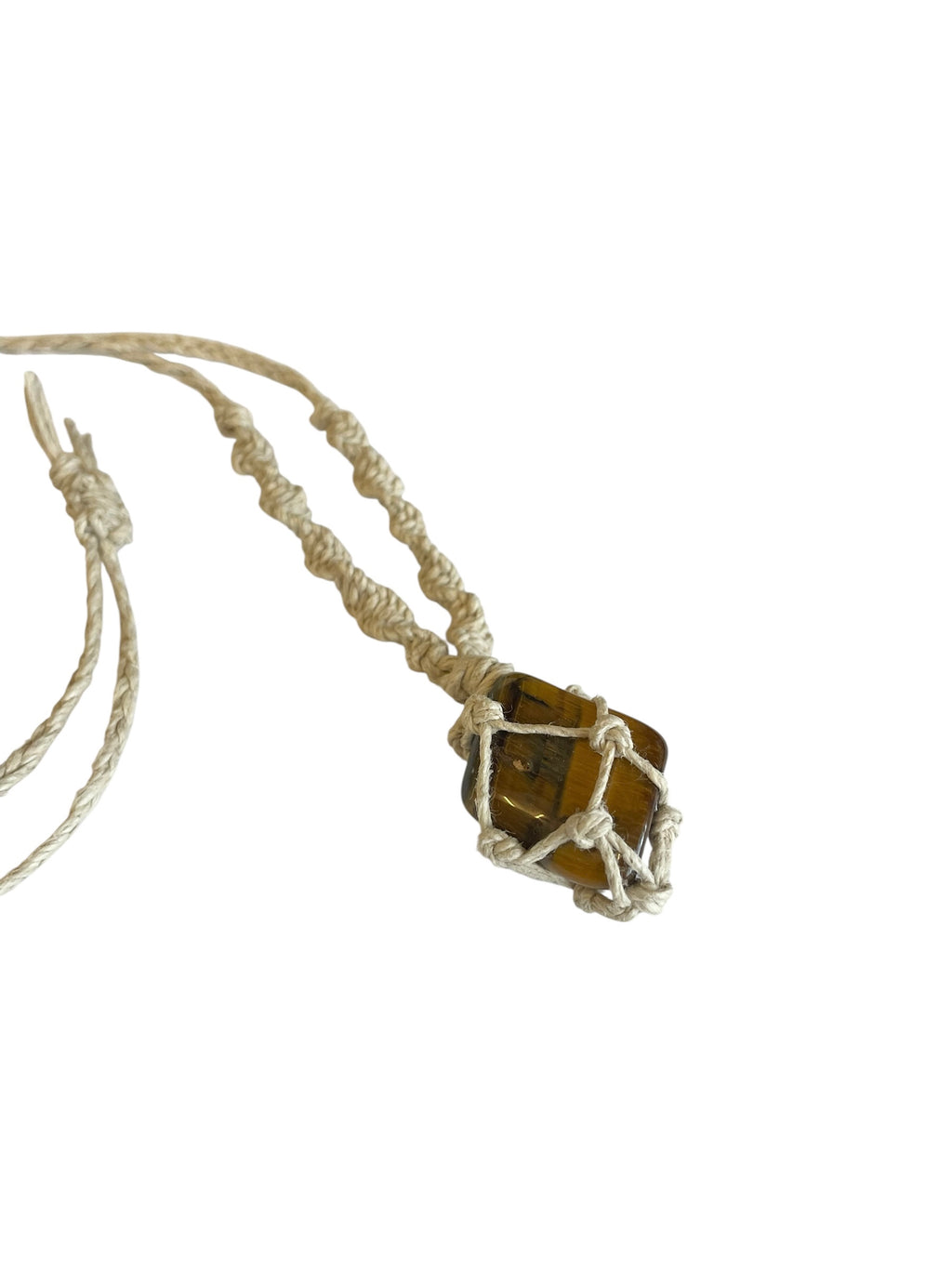 Hemp Necklace with Tigers Eye Tumble