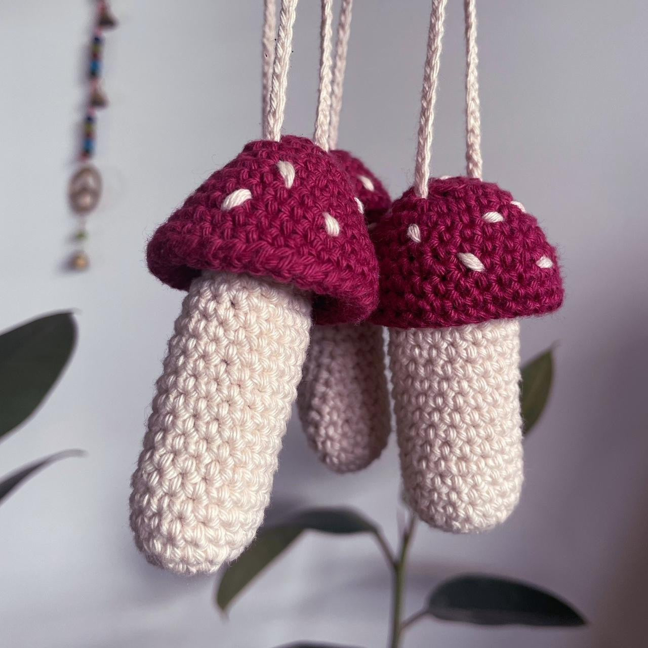 Crochet Mushroom Stash Necklace