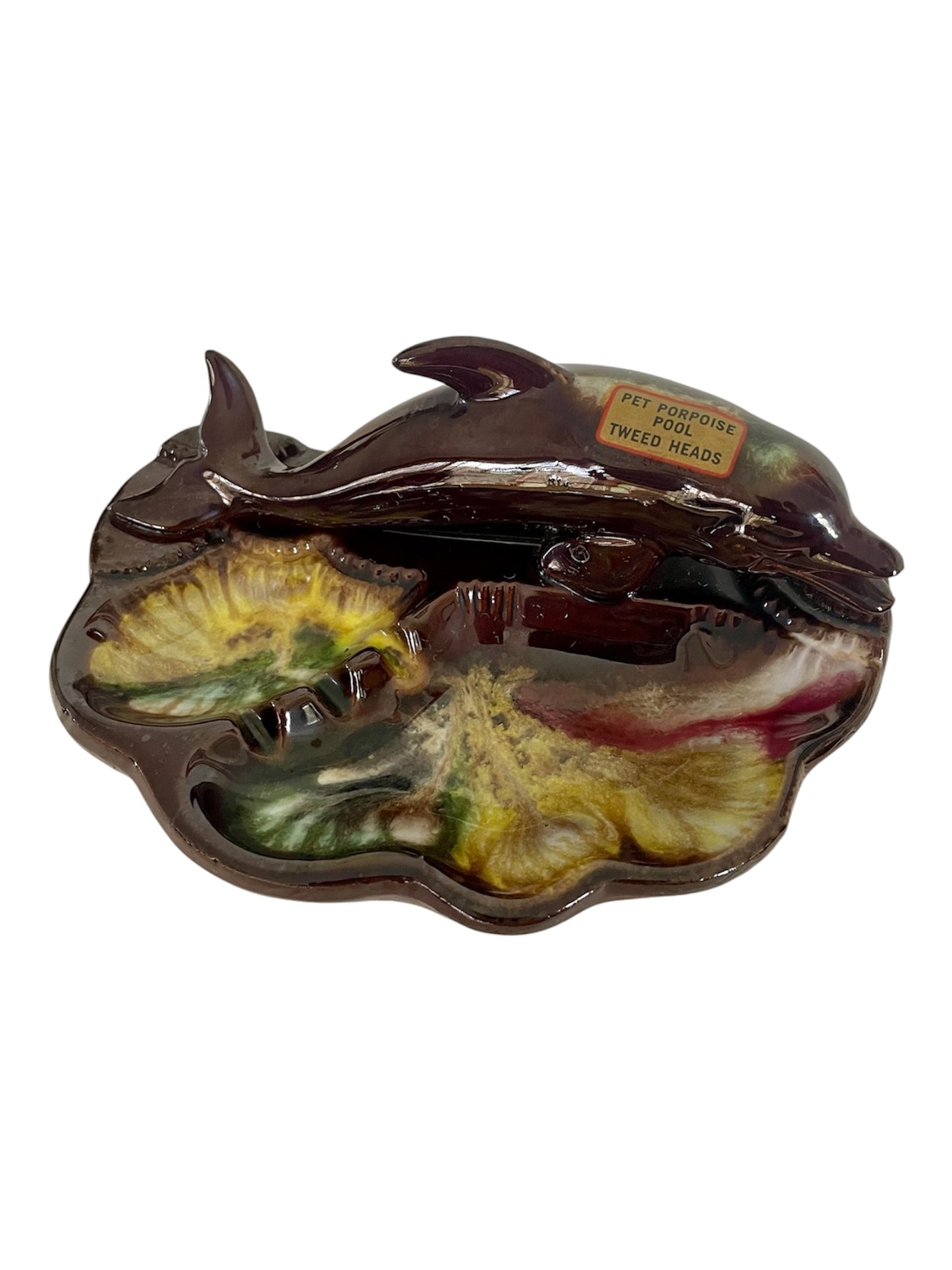 Vintage Ceramic Tweed Heads Dolphin Ashtray