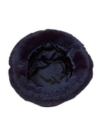 Y2K Black Faux Fur small Brimmed hat