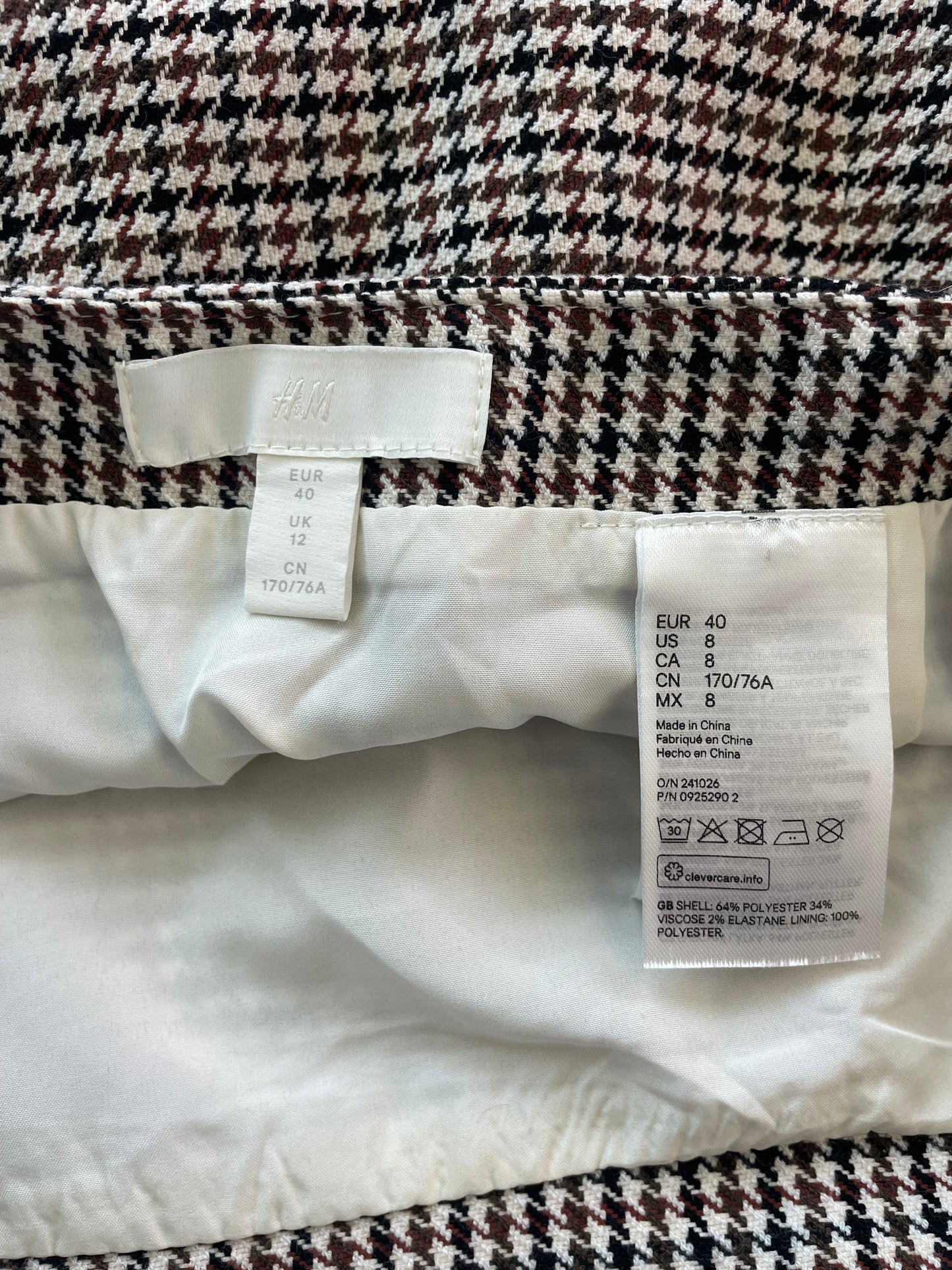 Houndstooth pattern mini Skirt - Sz 12