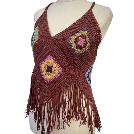 Crochet Granny Square Tie Top