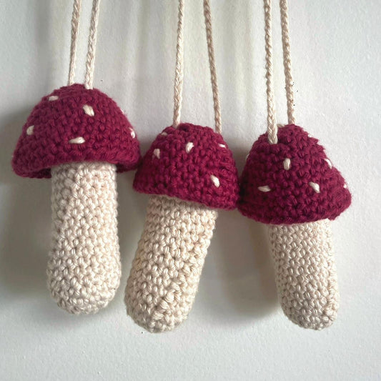 Crochet Mushroom Stash Necklace