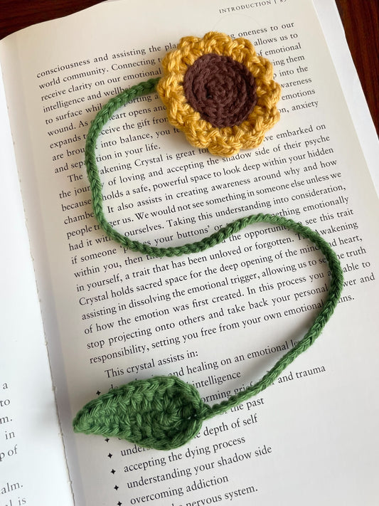 Sunflower bookmark in deep green