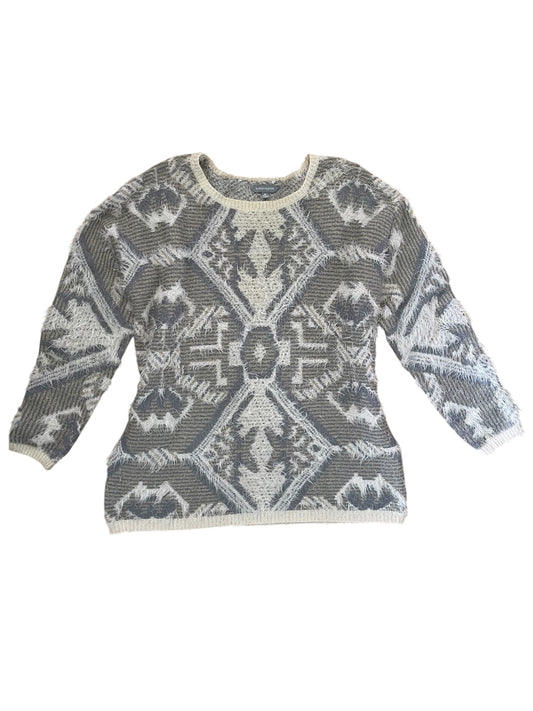 Geometric Textured Knit Grey Tonal Jumper