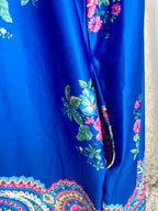 Vintage 1970s Blue Granada New York House Dress with Pockets