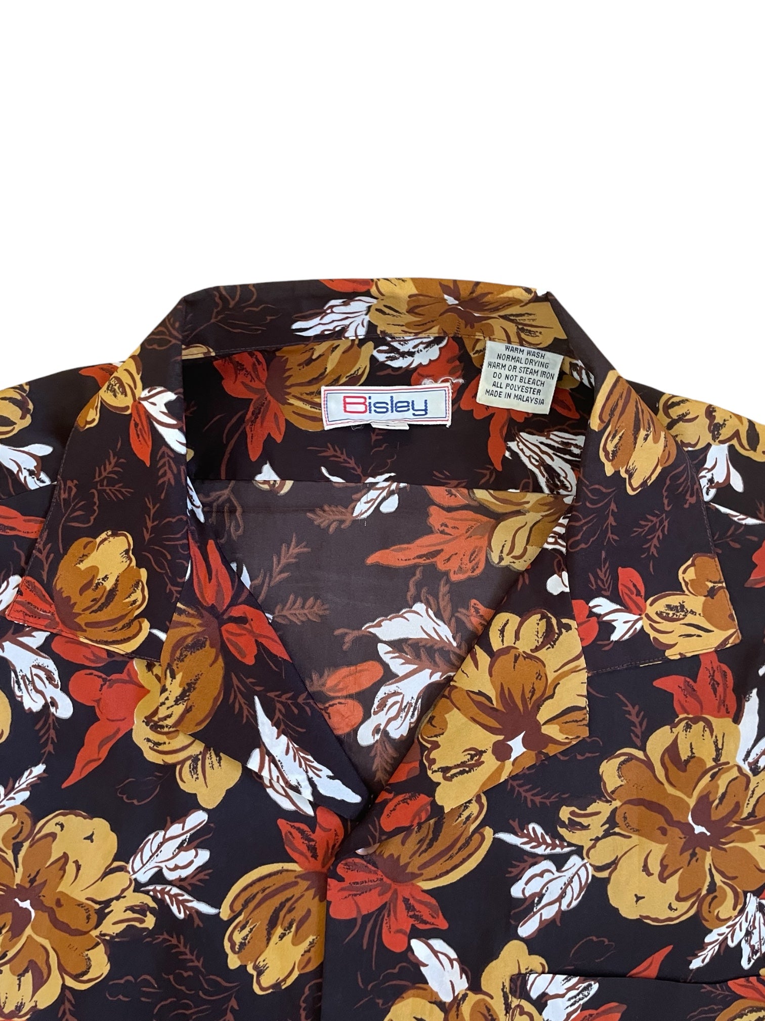 Vintage Warm Tone Floral Long Sleeve Blouse