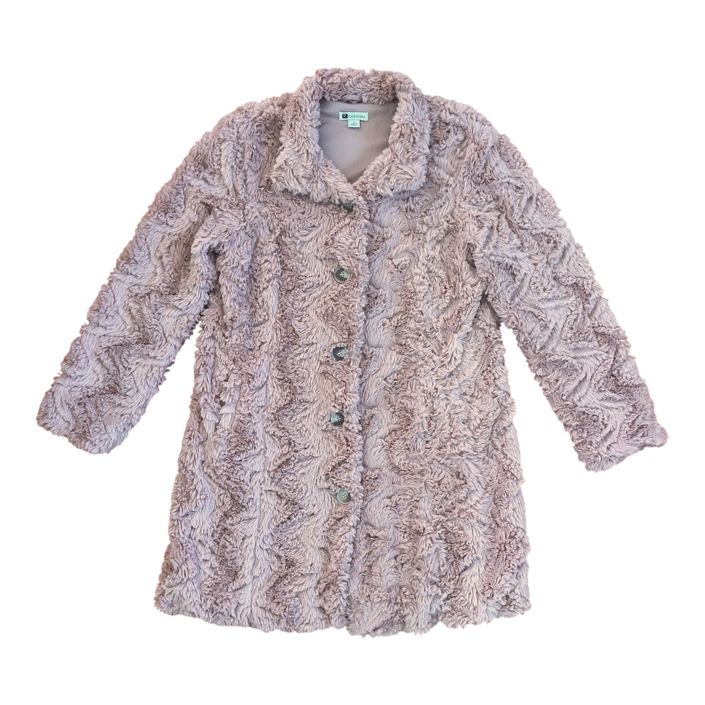 Dusty Pink Faux Fur Jacket Sz 10