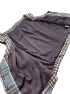 Brown & Orange Plaid Tailored Style Vest
