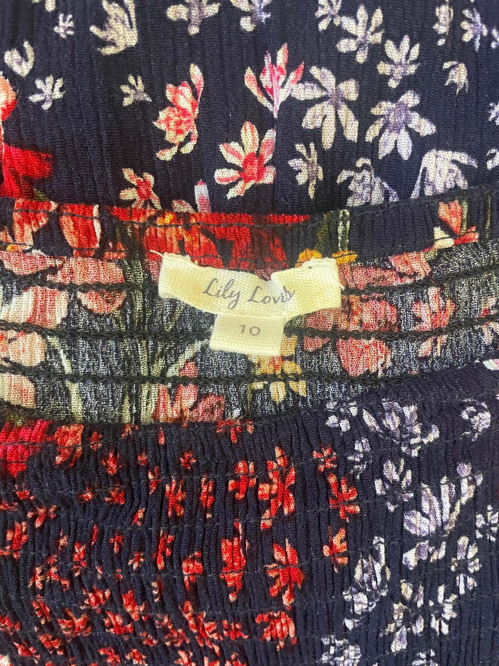 Navy Floral off shoulder dress with front split