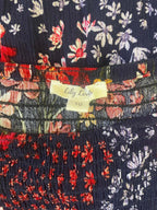 Navy Floral off shoulder dress with front split