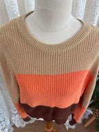 Loose fit retro colour sweater
