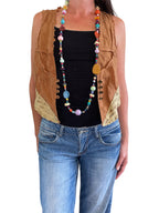 Chunky wood bead multicolour necklace