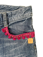 Upcycled Hand Embroidered Patchwork Jeans