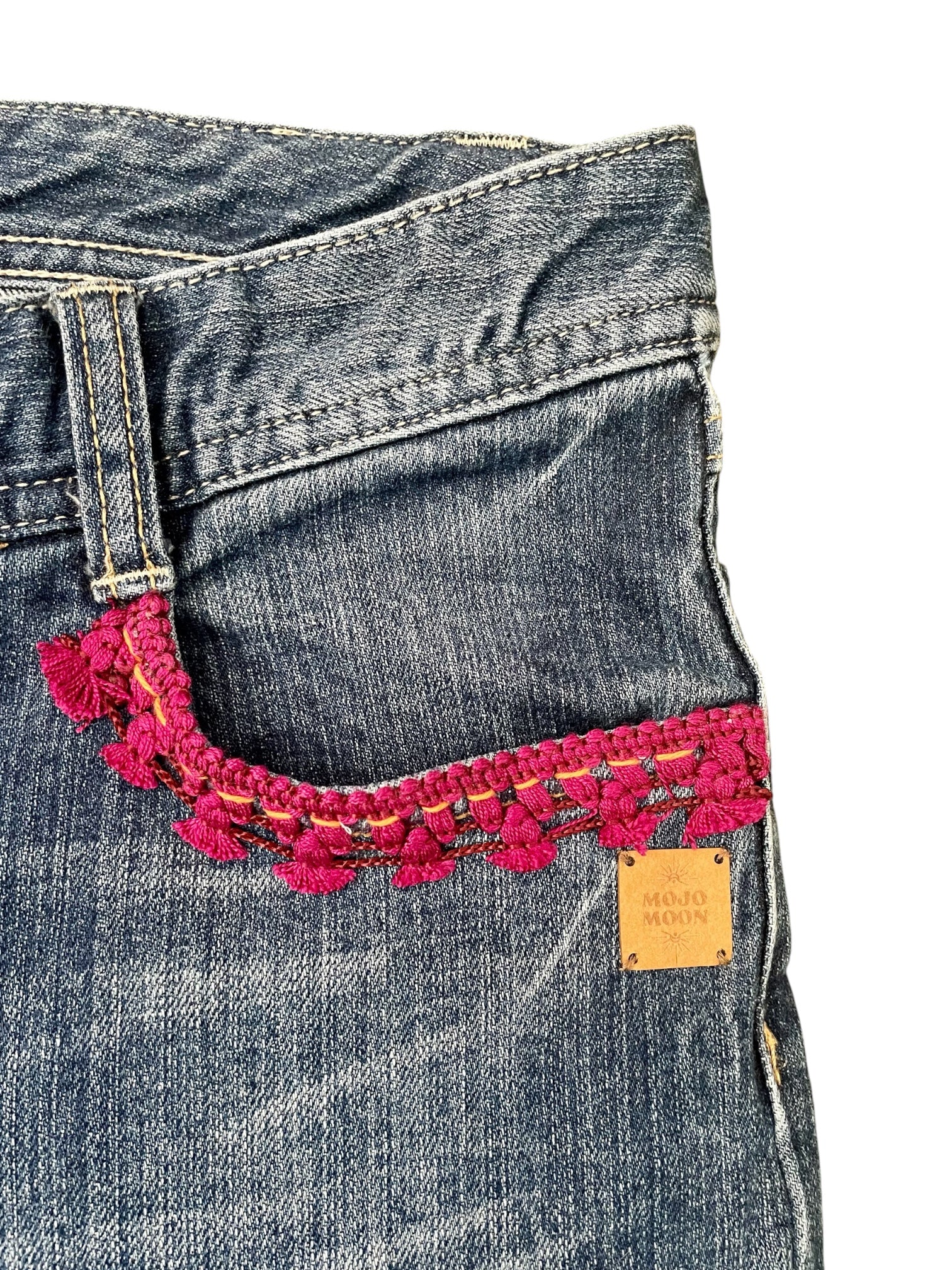 Upcycled Hand Embroidered Patchwork Jeans