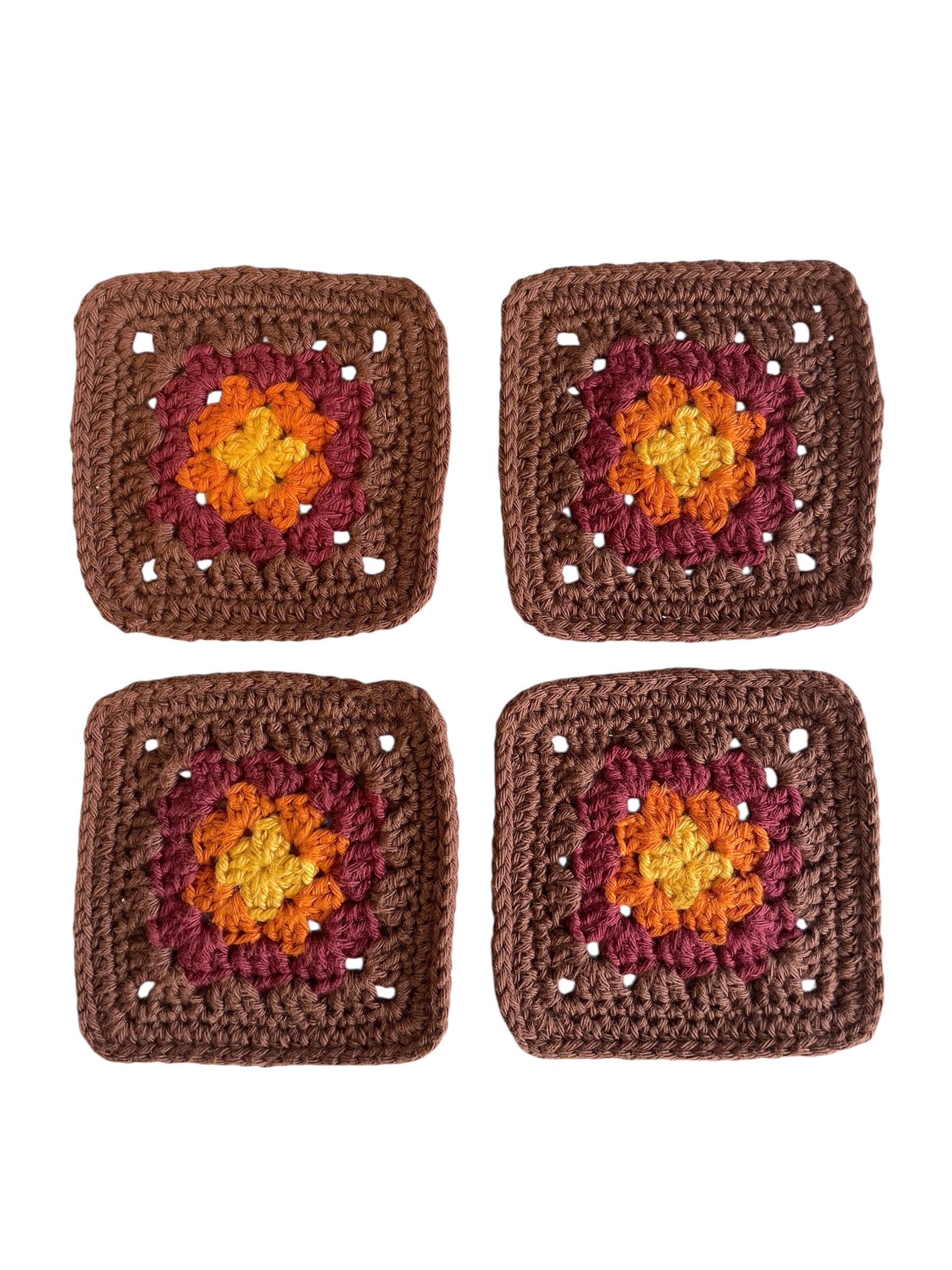 Crochet Coasters Set of 4 Retro