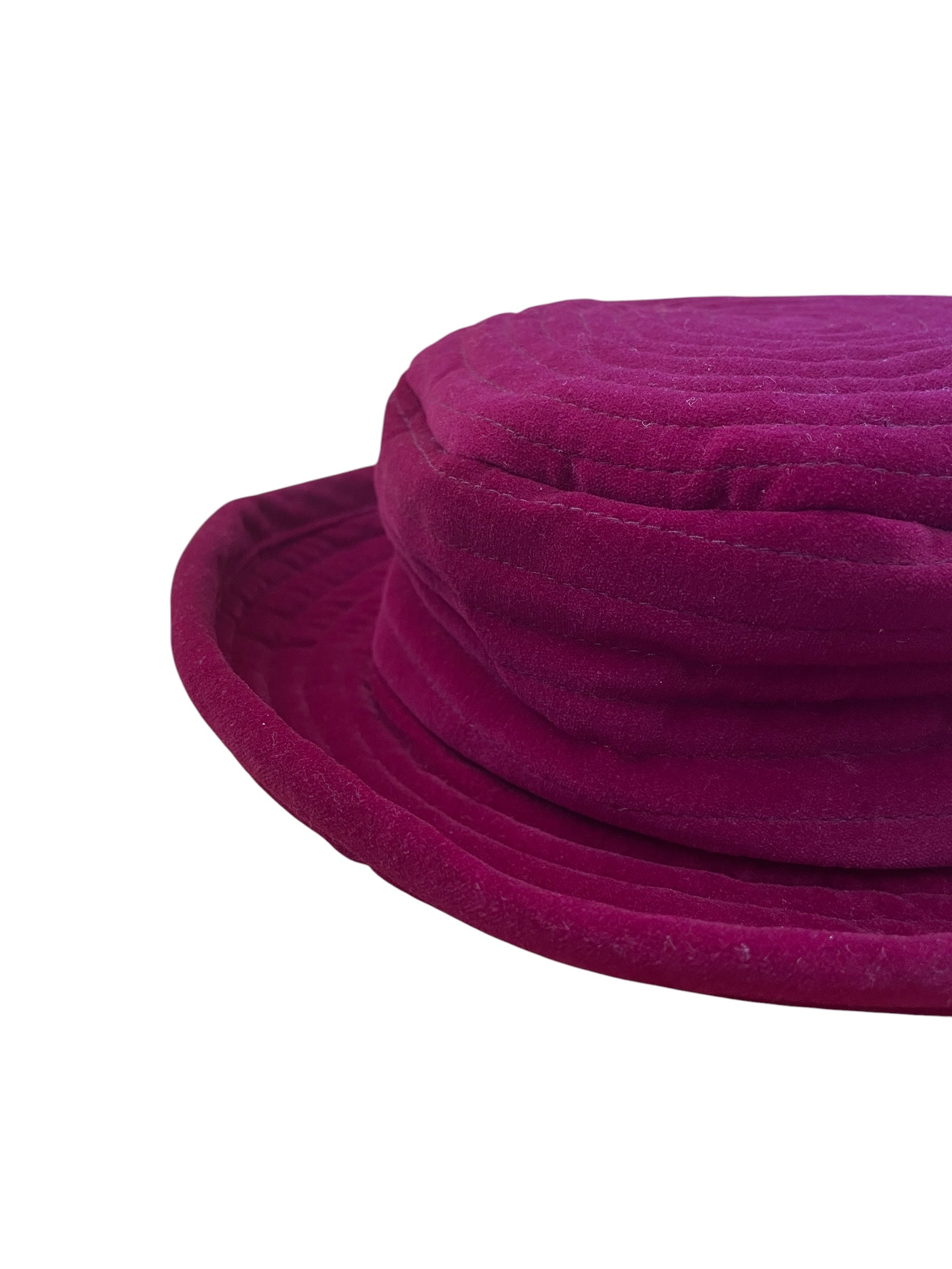 Deep red velvet brimmed hat