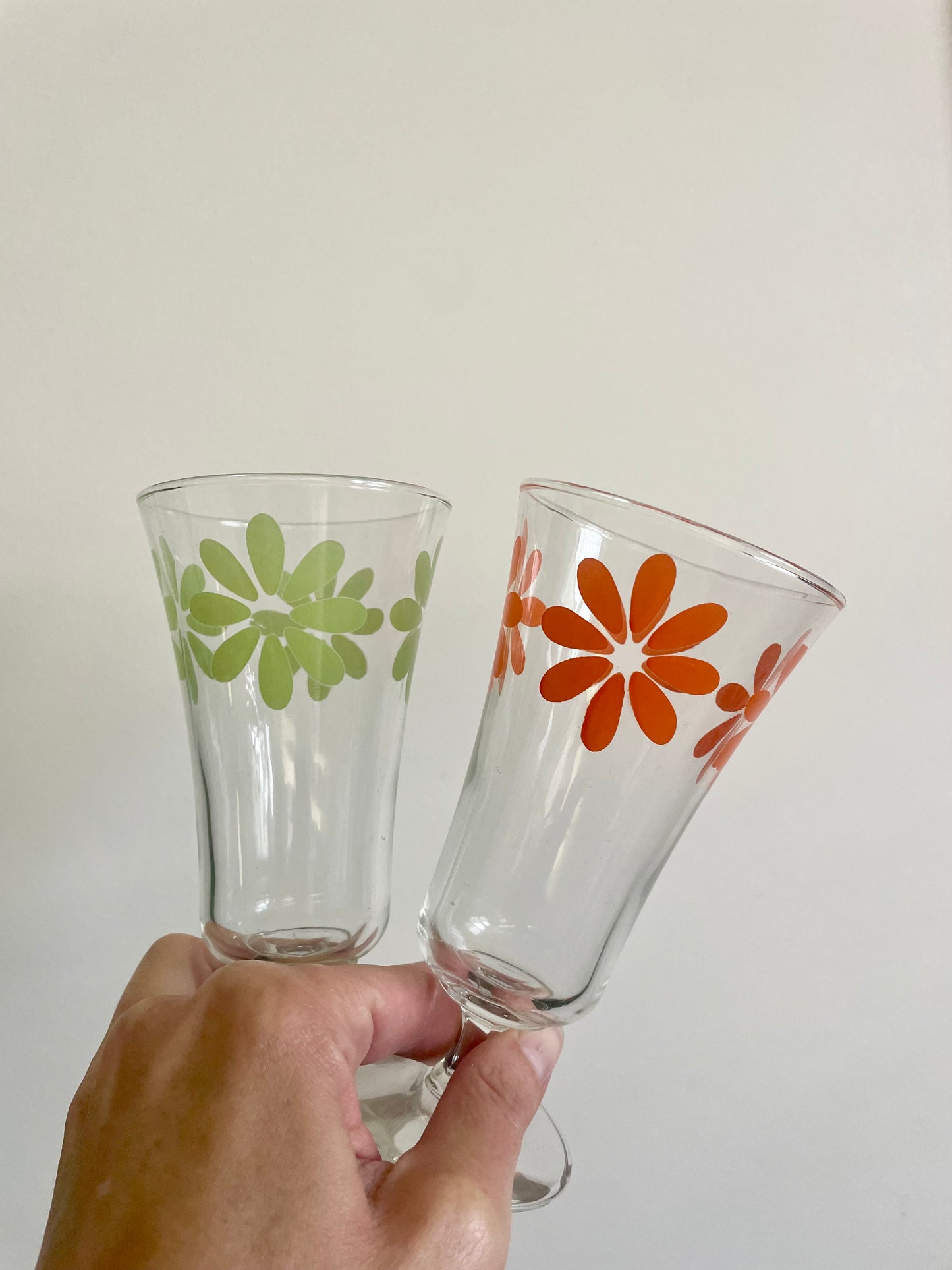 Trio of Retro Stemmed Glasses