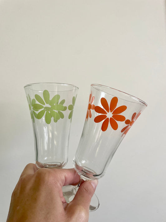 Trio of Retro Stemmed Glasses