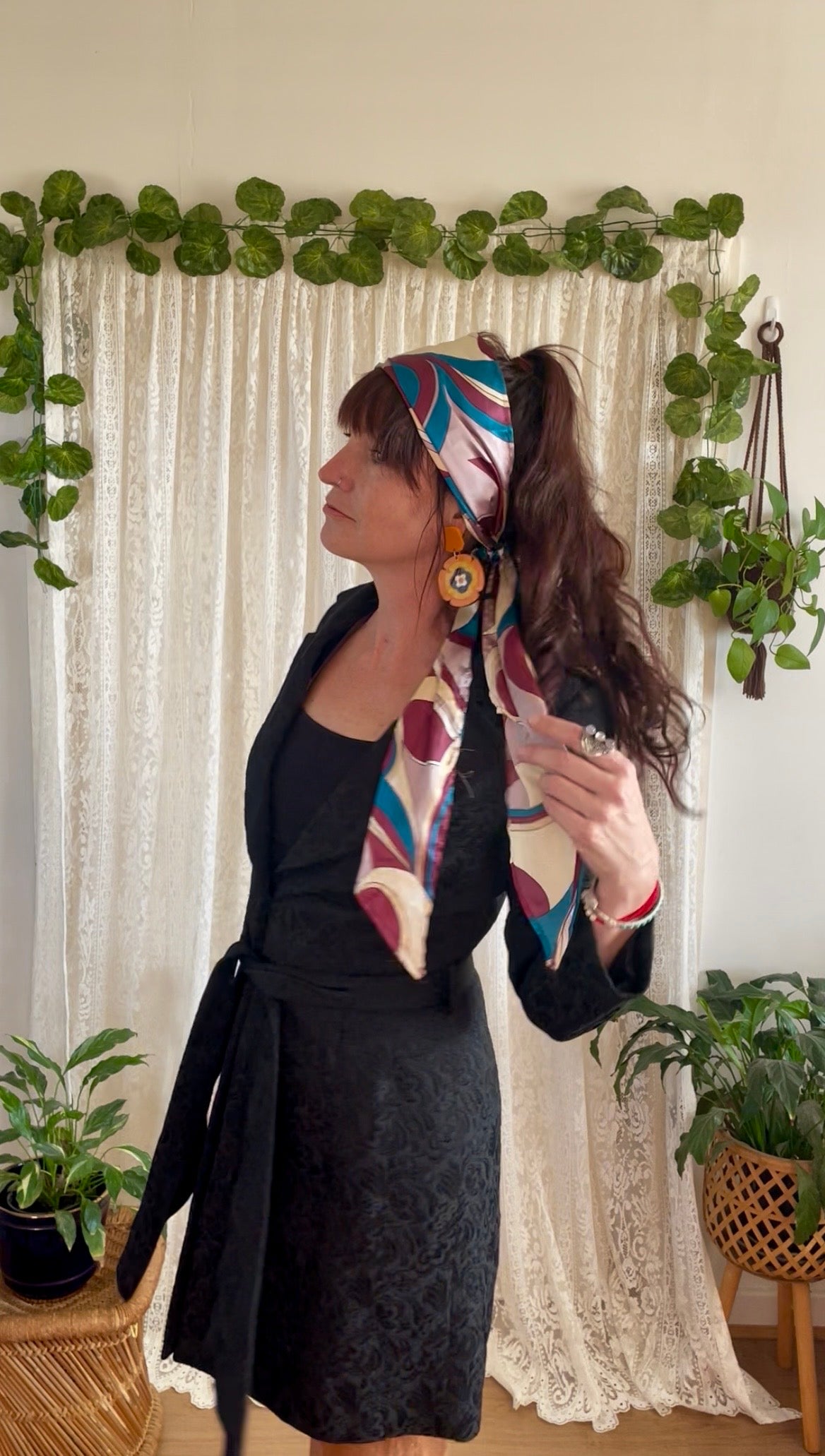 60s retro style head scarf