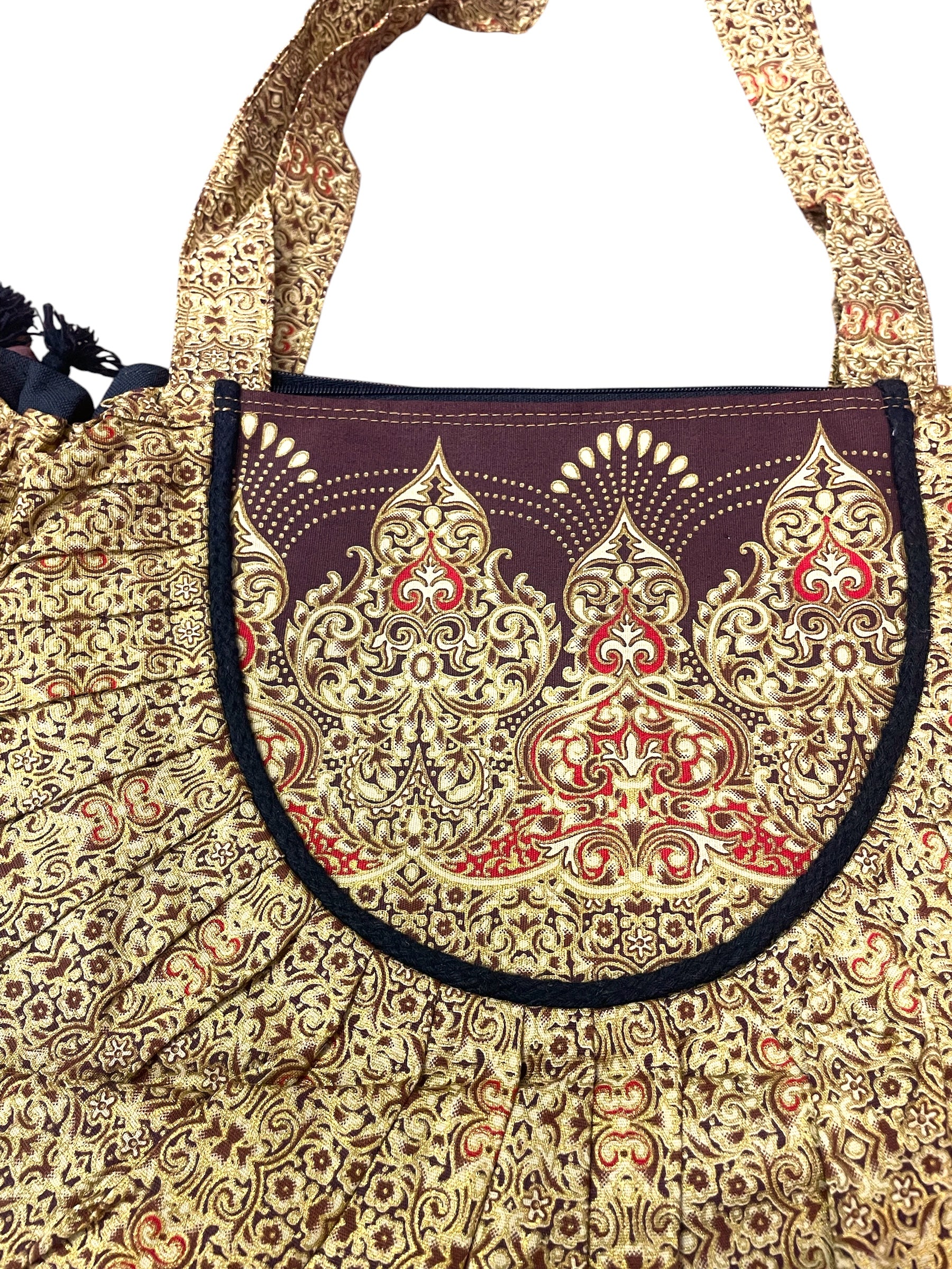 Cotton Print Shell Hobo Bag