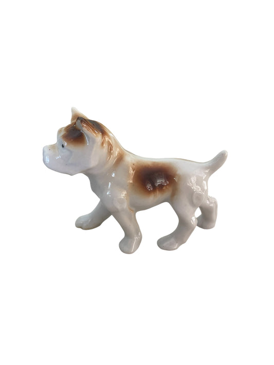 Vintage Porcelain Bulldog Kitsch Miniature figurine