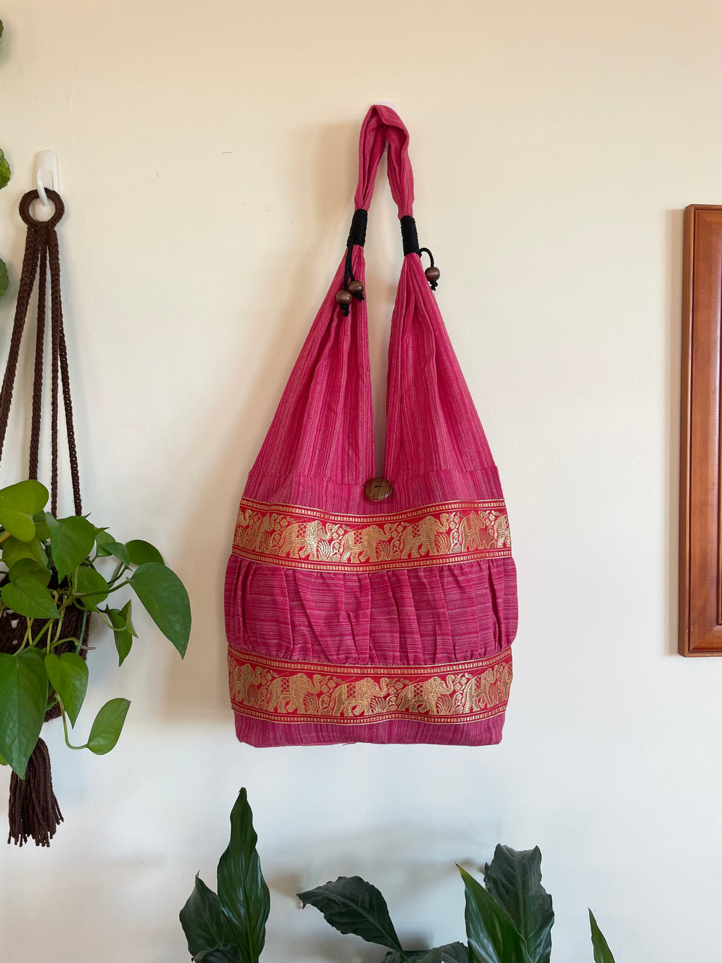 Hobo Style Elephant Cotton Bag