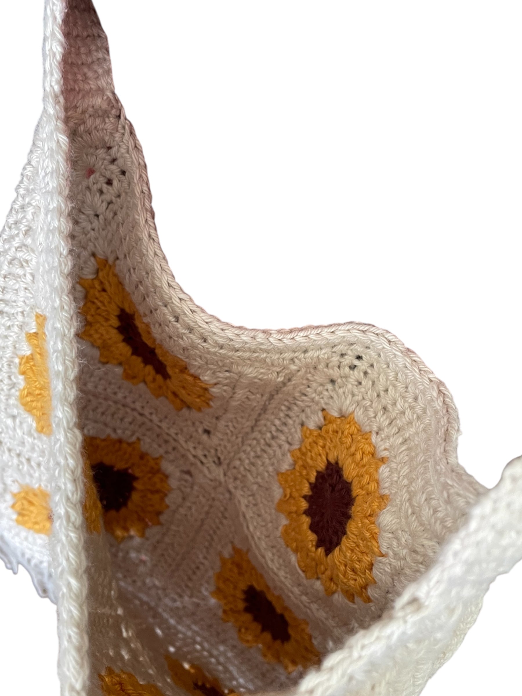 Crochet Sunflower Tote Bag