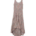 Feminine Floral Sleeveless High Low Dress