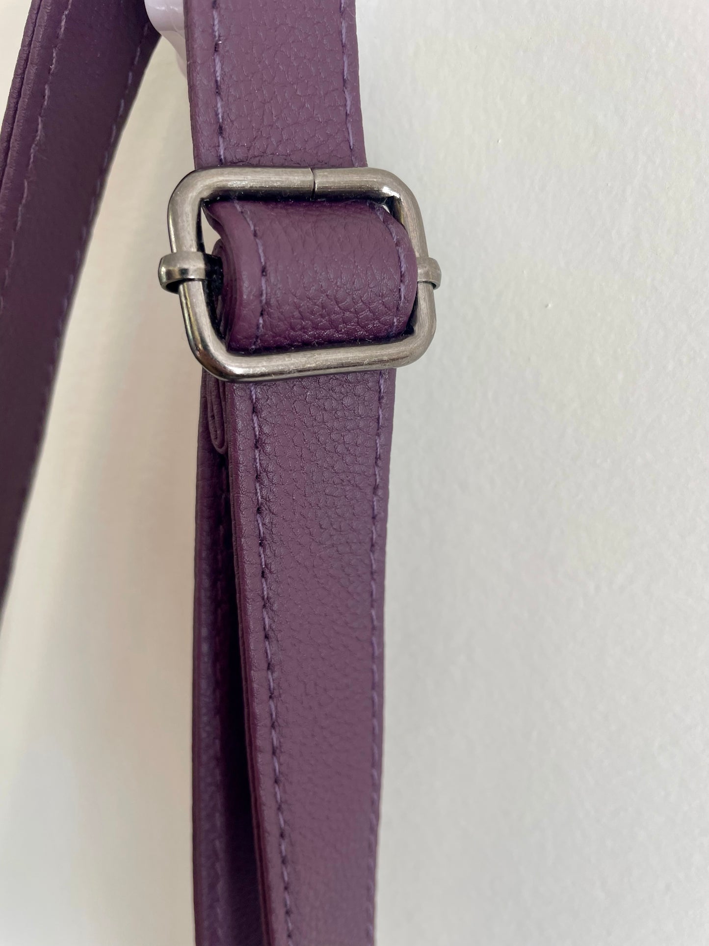 Purple Faux Leather Saddle Shoulder Bag