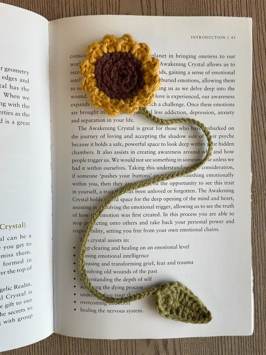 Crochet Sunflower bookmark