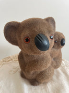 60s/70s Flocked Koala & Baby Money Box