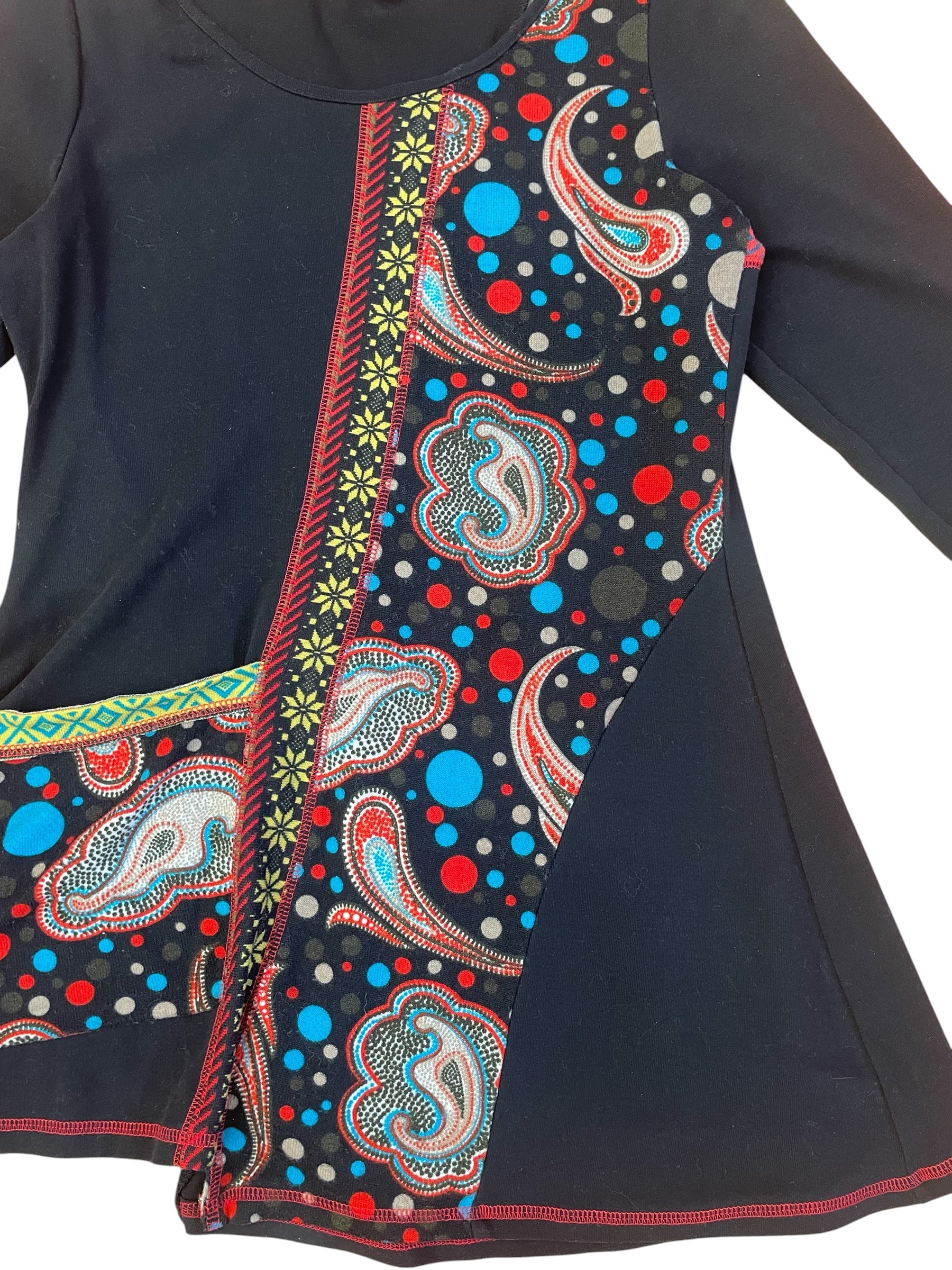 Bold pattern asymmetric mini dress/top