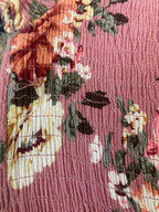 Pre-Loved Pink Floral off shoulder dress - Sz 8