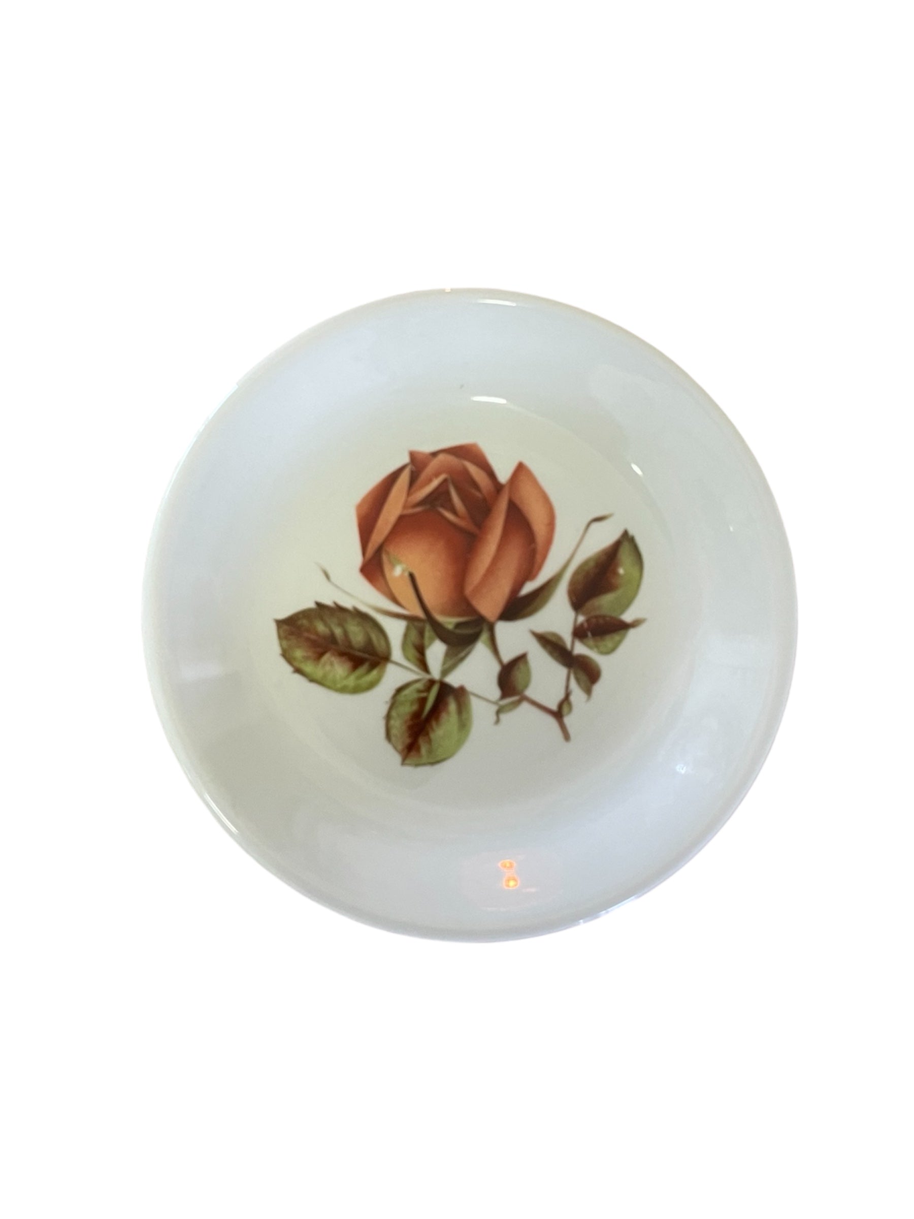 Red Rose Bowl and Trinket Dish Set of 2 VTG