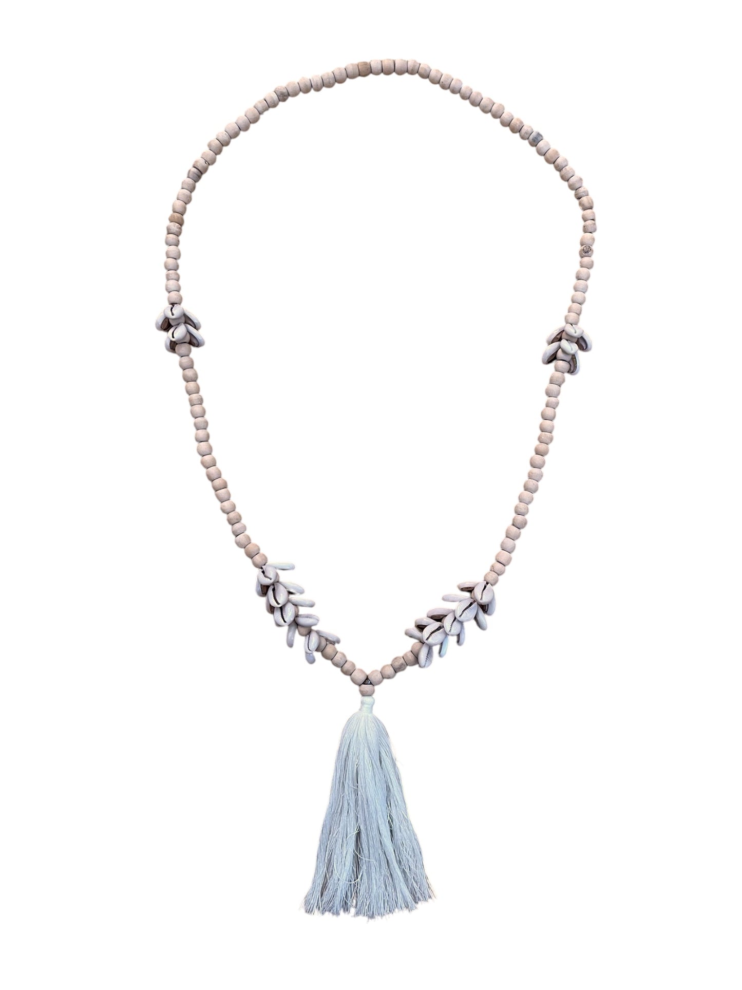 Wood bead & Shell Boho Necklace
