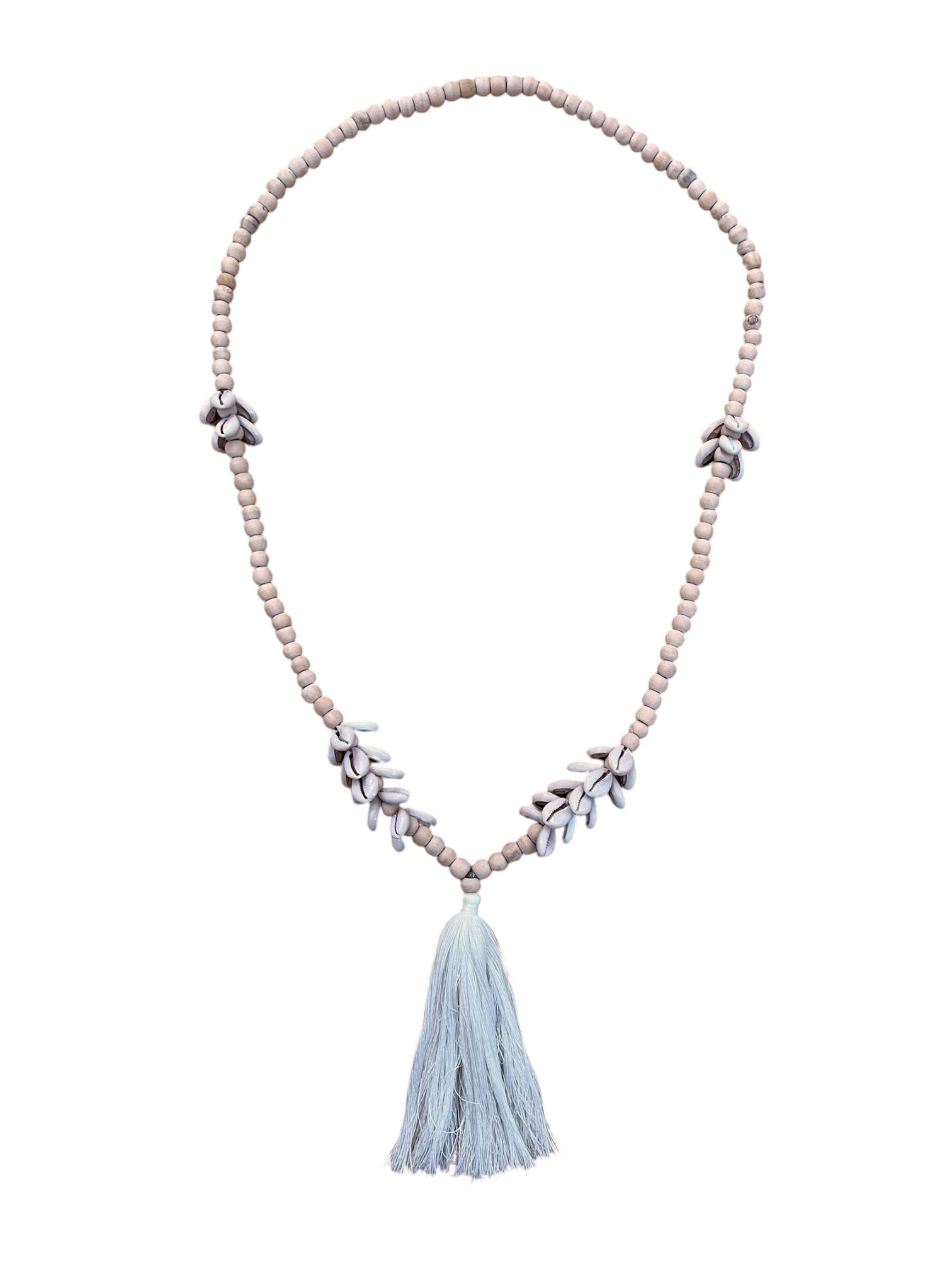 Wood bead & Shell Boho Necklace