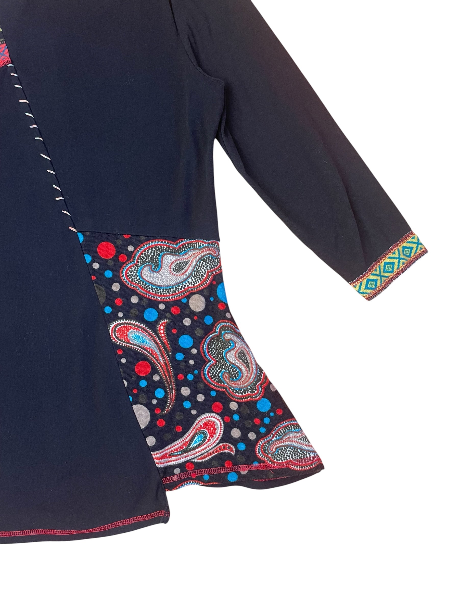 Bold pattern asymmetric mini dress/top