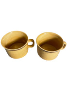 Set of 2 Vintage Ginger Stoneware Coffee Cups